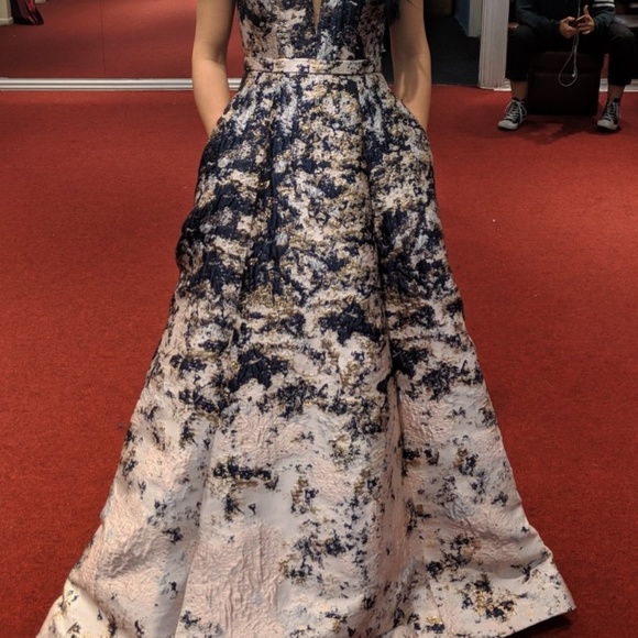 ⭐️ Cecilia Couture Ballgown | Size 4 | Pale Pink, Gold & Navy Accents - Picture 3 of 15